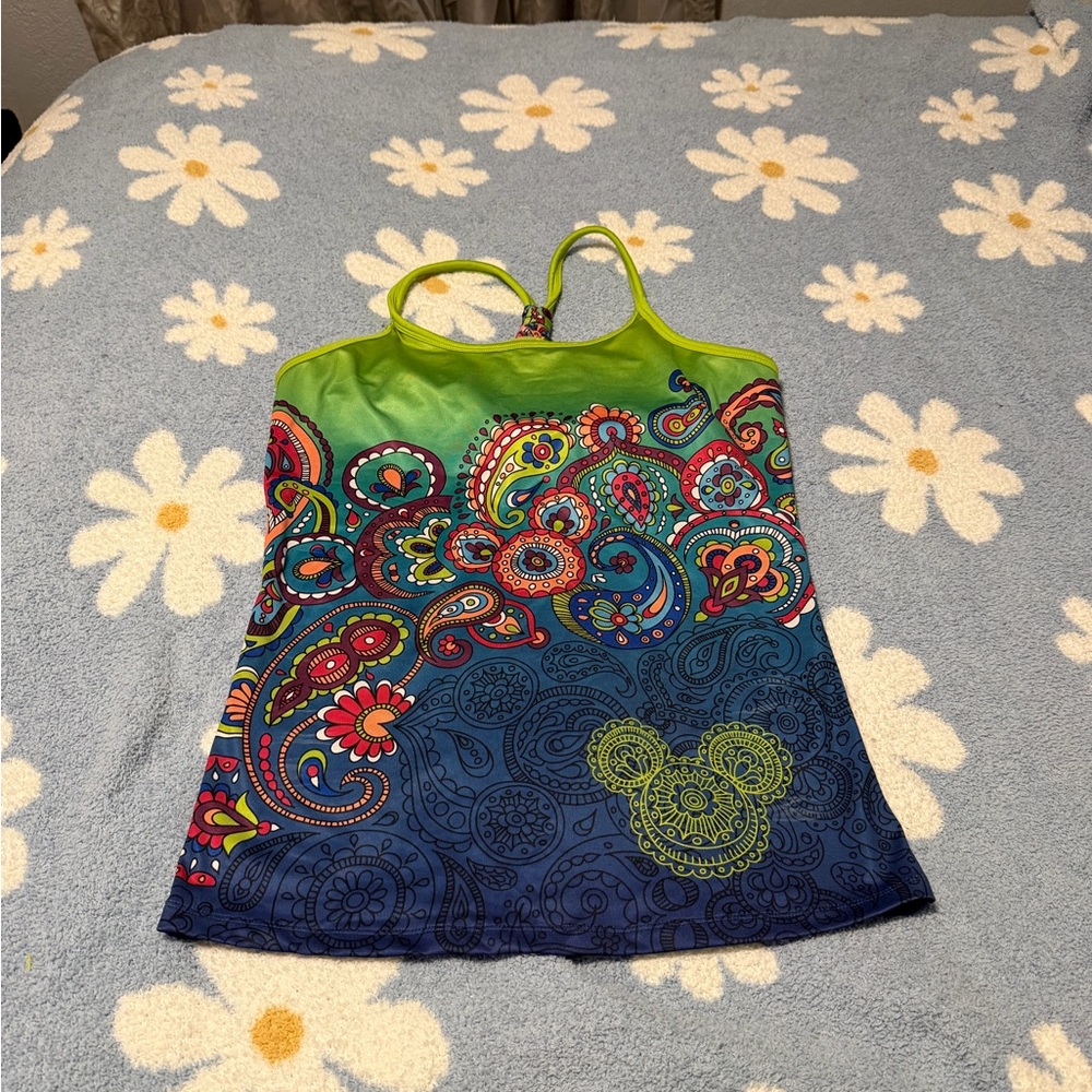 Green & Blue Paisley Print Tank Top - Women's